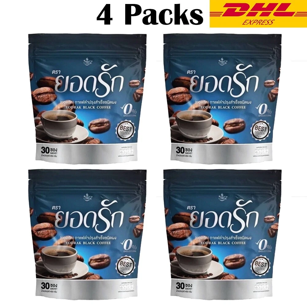 Yodrak Black Coffee Weight Management Fiber No Sugar No Cholestero 4 Packs