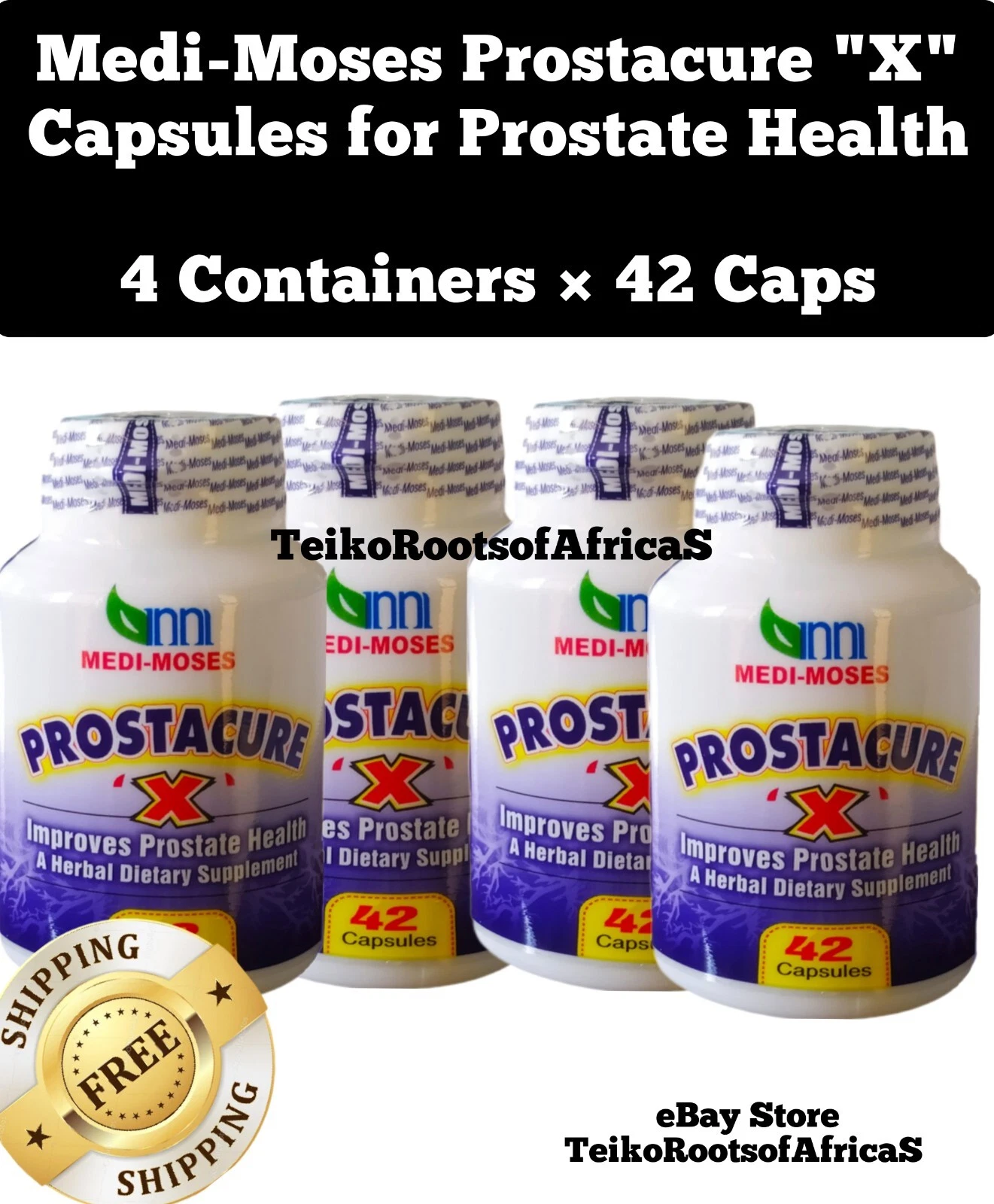4X Medi-Moses Prostacure "X" Capsules for Prostate Health - 42caps