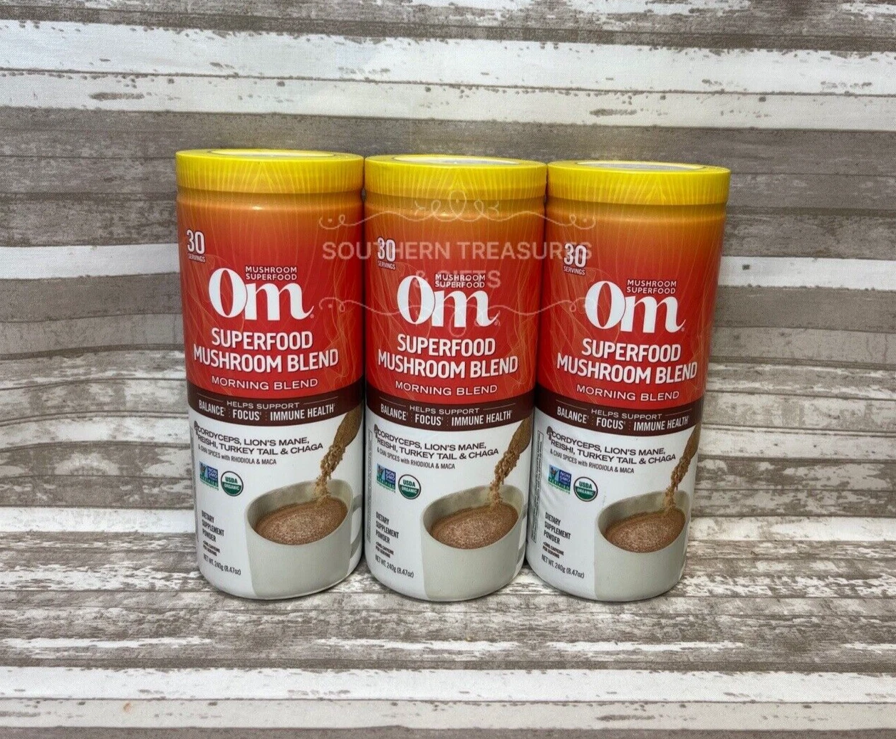 3 New Mushroom Superfood OM Morning Mushroom Blend 8.47 oz. Each EXP 12/2025