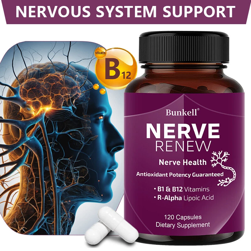 Nerve Renew Antioxidant Enhances Immunity Improves Concentration 120 Capsules