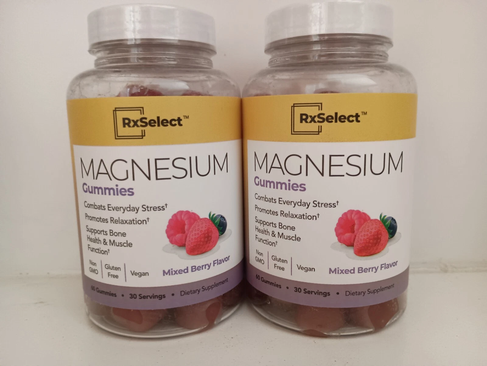2 Rx Select® Magnesium Gummy Calm Relaxation & Muscle Health Support Mixed Berry