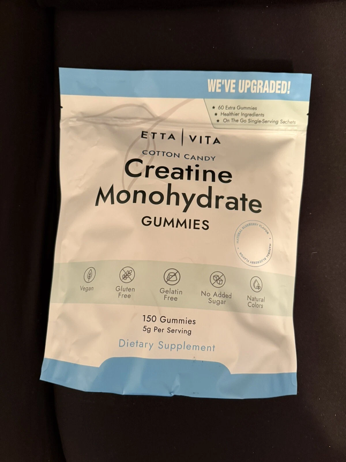 Sugar Free Creatine Monohydrate Cotton Candy Flavor Gummies 30 Servings EXP 2/27