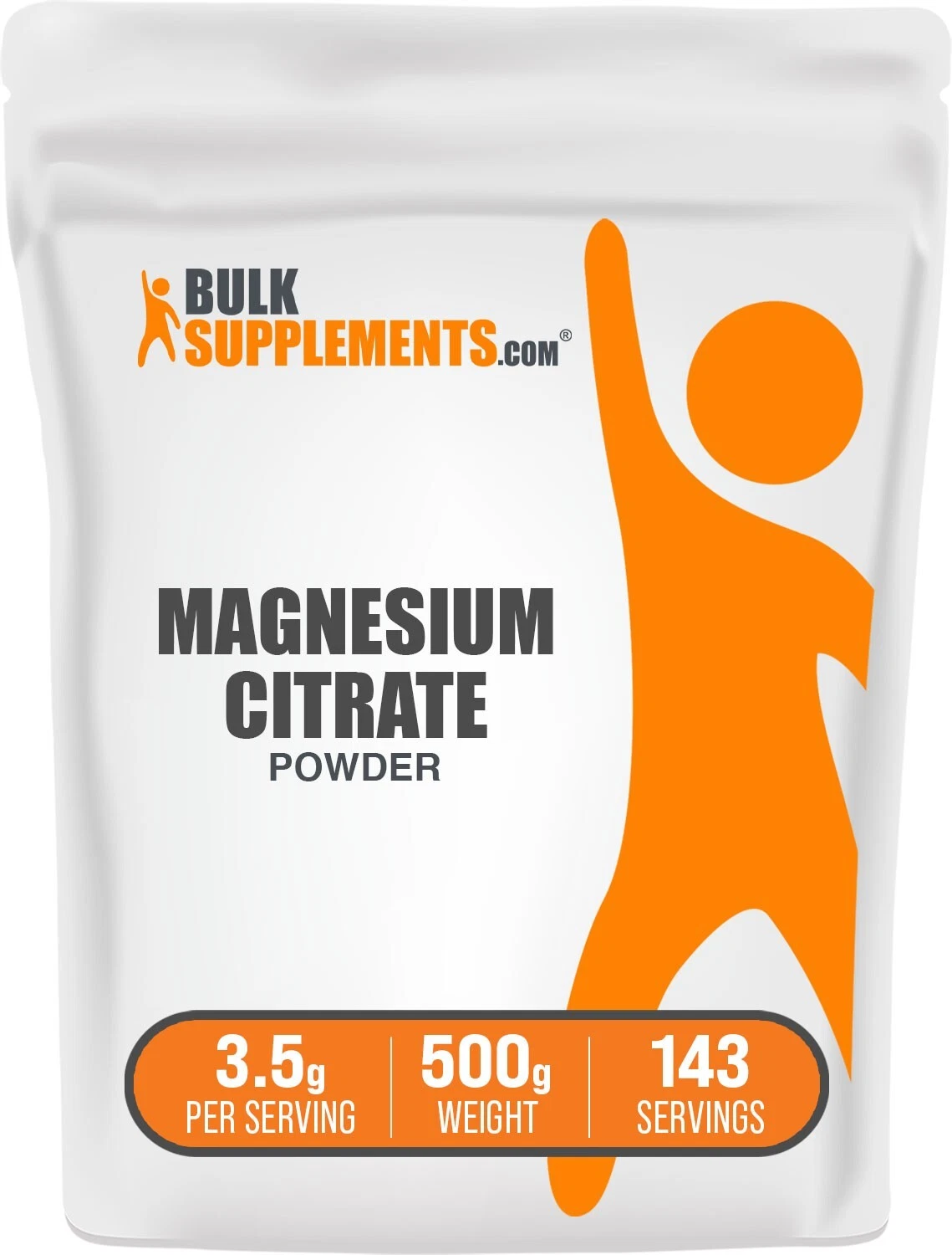 BulkSupplements Magnesium Citrate Powder 500g - 3.5g per Serving