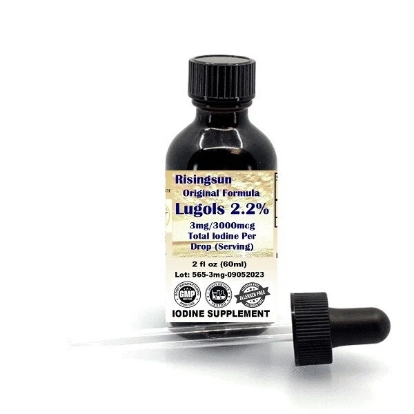 Original Lugols 2% Iodine Solution*3mg/3000mcg*2 oz(60ml)*1200 servings/drops