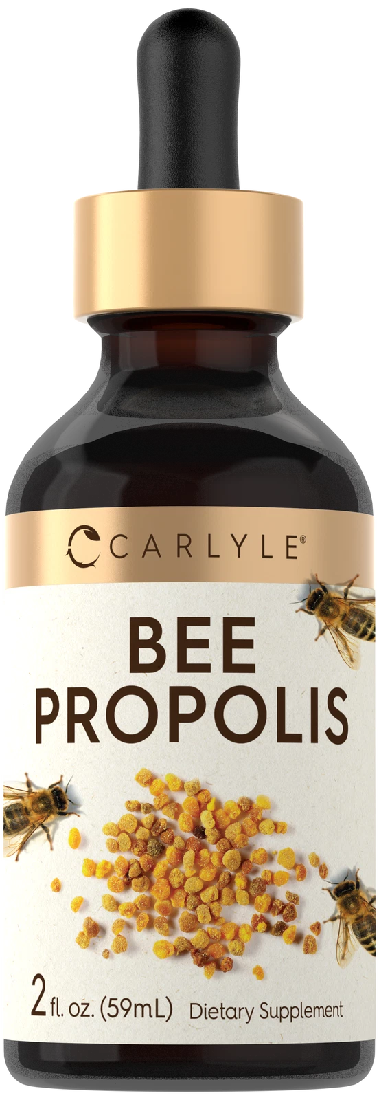 Bee Propolis Liquid Drops | 2 Fl Oz Tincture | Non-GMO, Gluten Free | by Carlyle