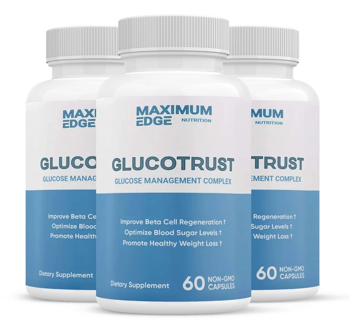 GLUCOTRUST Capsules, Glucotrust Blood Sugar Supplement Max Edge Formula (3 Pack)