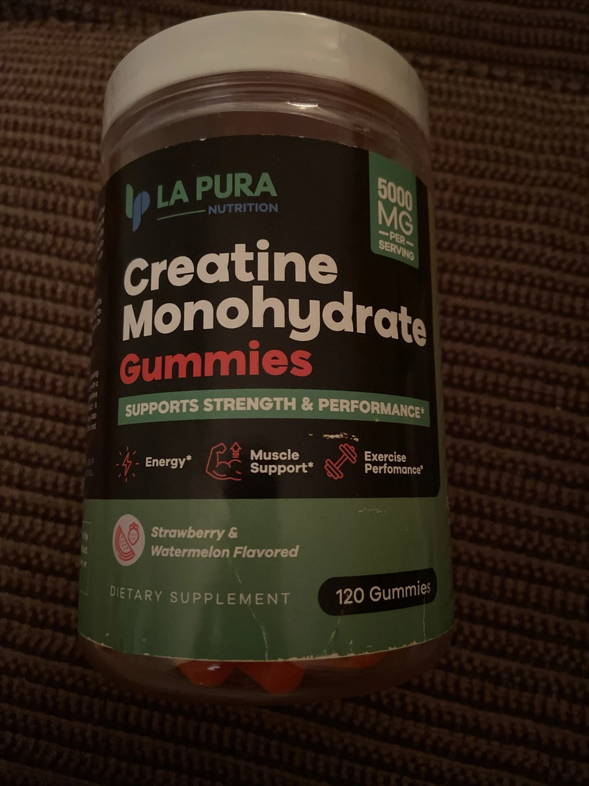 Creatine Monohydrate Gummies 5000mg, 120 gummies FREE SHIPPING, SEE FAST RESULT!