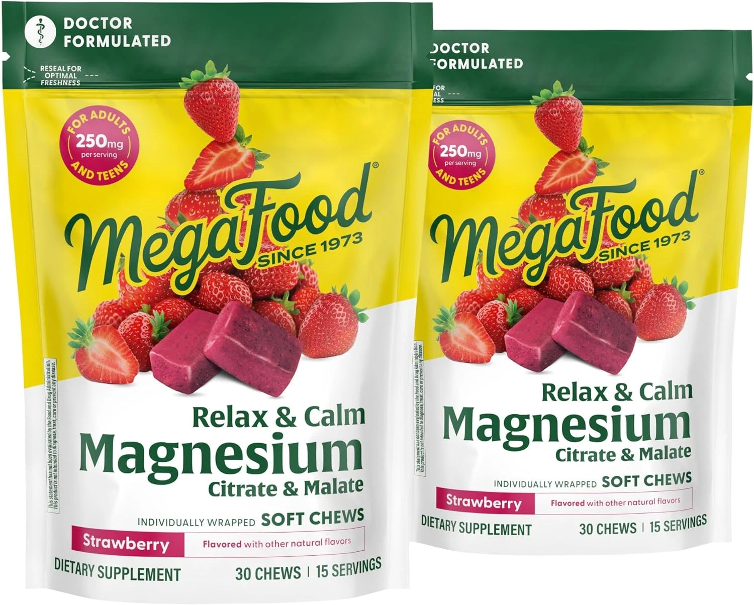 Relax + Calm Magnesium Supplement - Soft Chews with Magnesium Citrate & Malat...