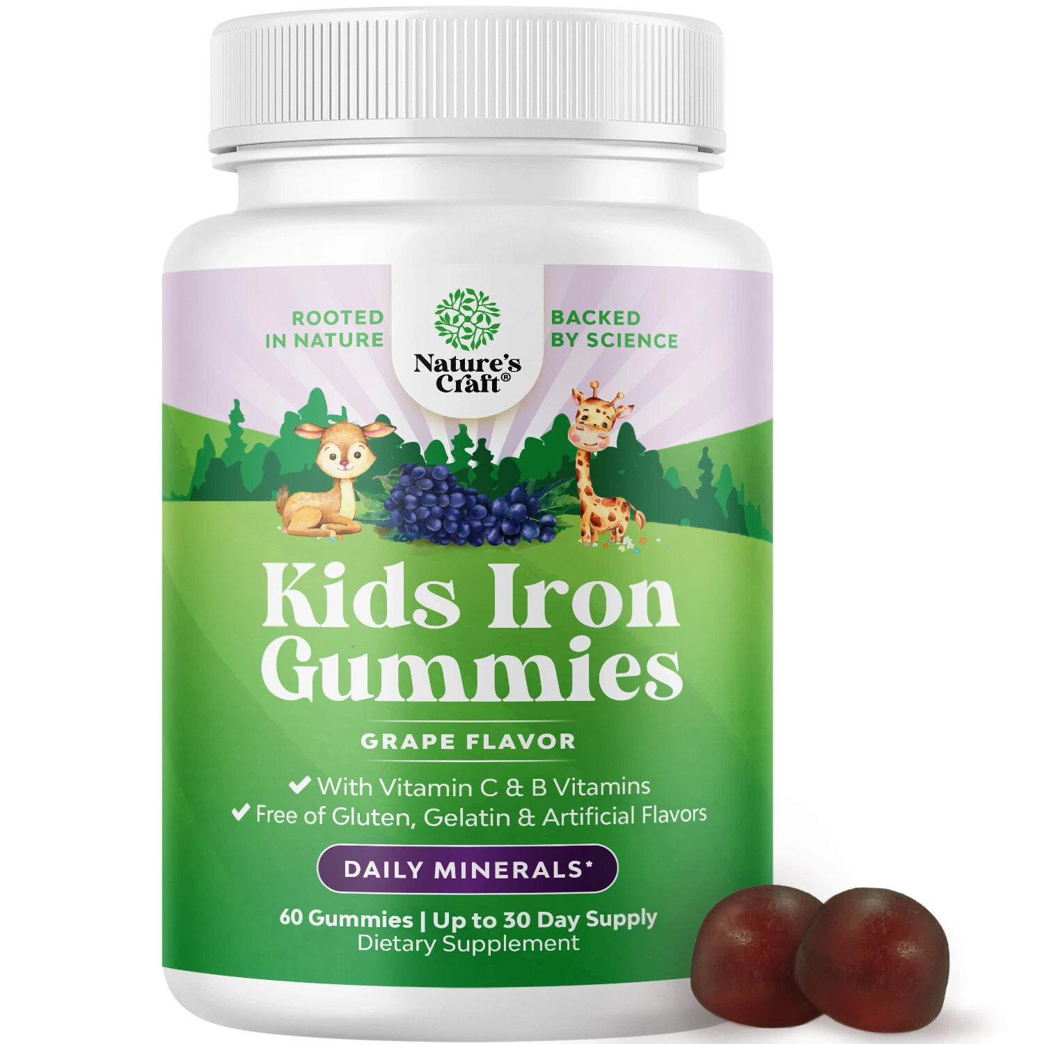 Tasty Kids Multivitamin with Iron Gummy - Gentle for Kids and Toddlers 60ct