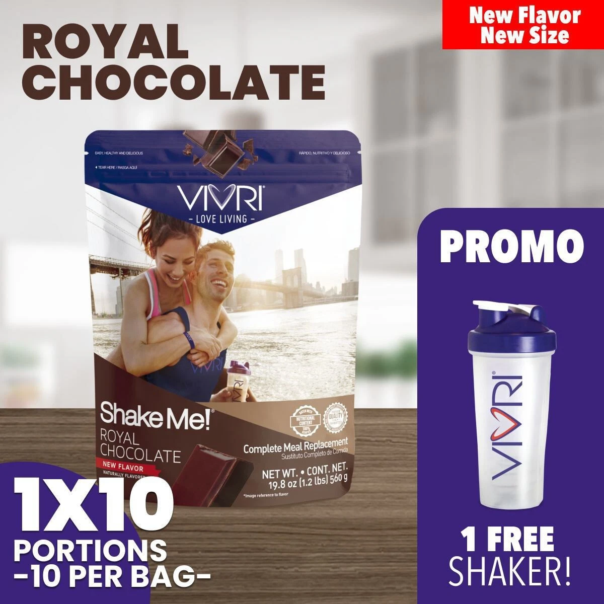 New VIVRI Shake Me! Royal Chocolate 19.8oz