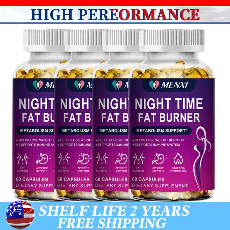 Night Time Appetite Metabolism Fat Burner Supplement Weight Loss Detox Capsules