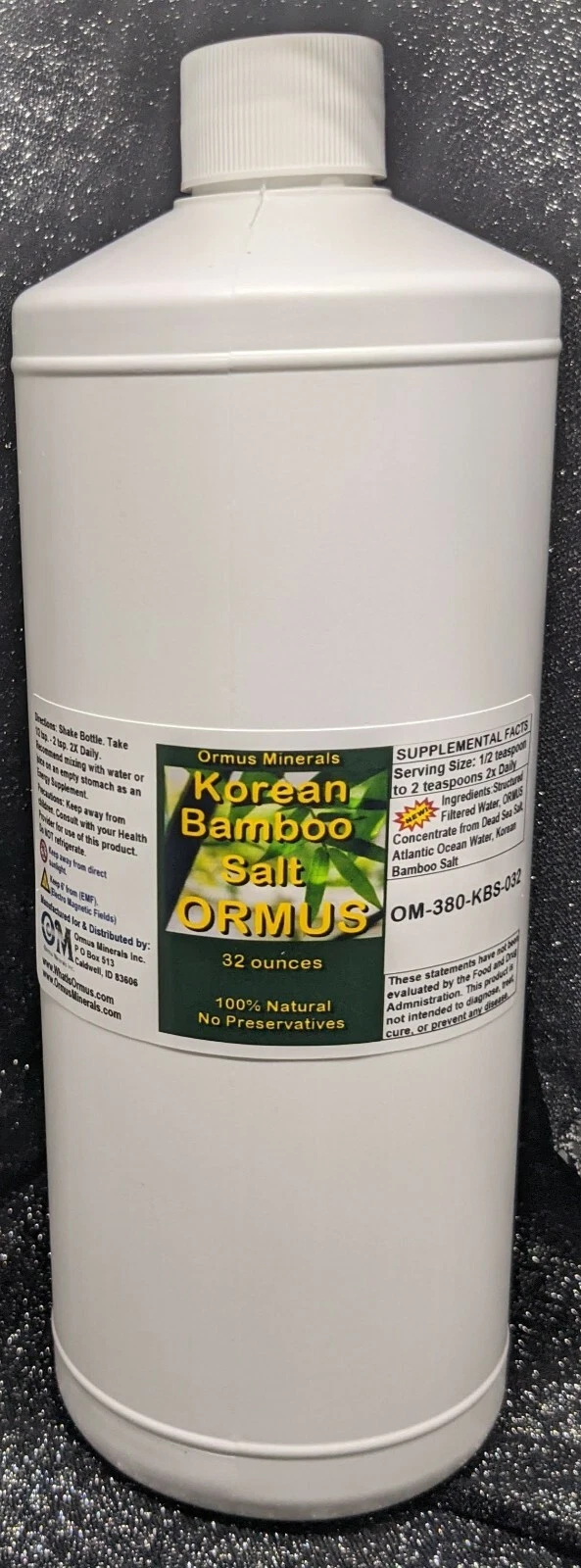 Korean Bamboo Salt Ormus Mental Health Clarity Potassium Immunity 32oz