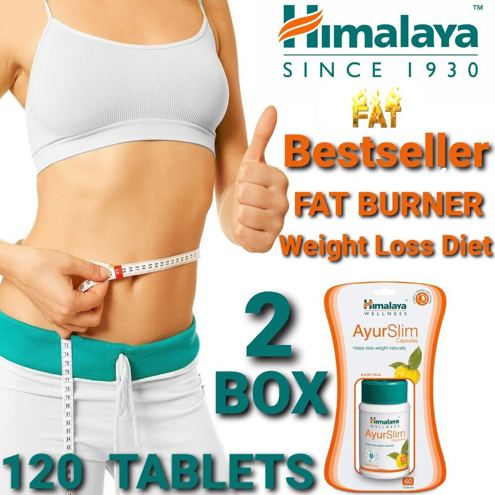 NEW FORMULA OFFICIAL Himalaya 2 Box 120 Capsules Ayurslim Fat Burner