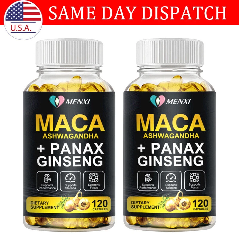 Organic Maca Root Capsules | 240 Pills | Peruvian Maca Extract for Men & Women