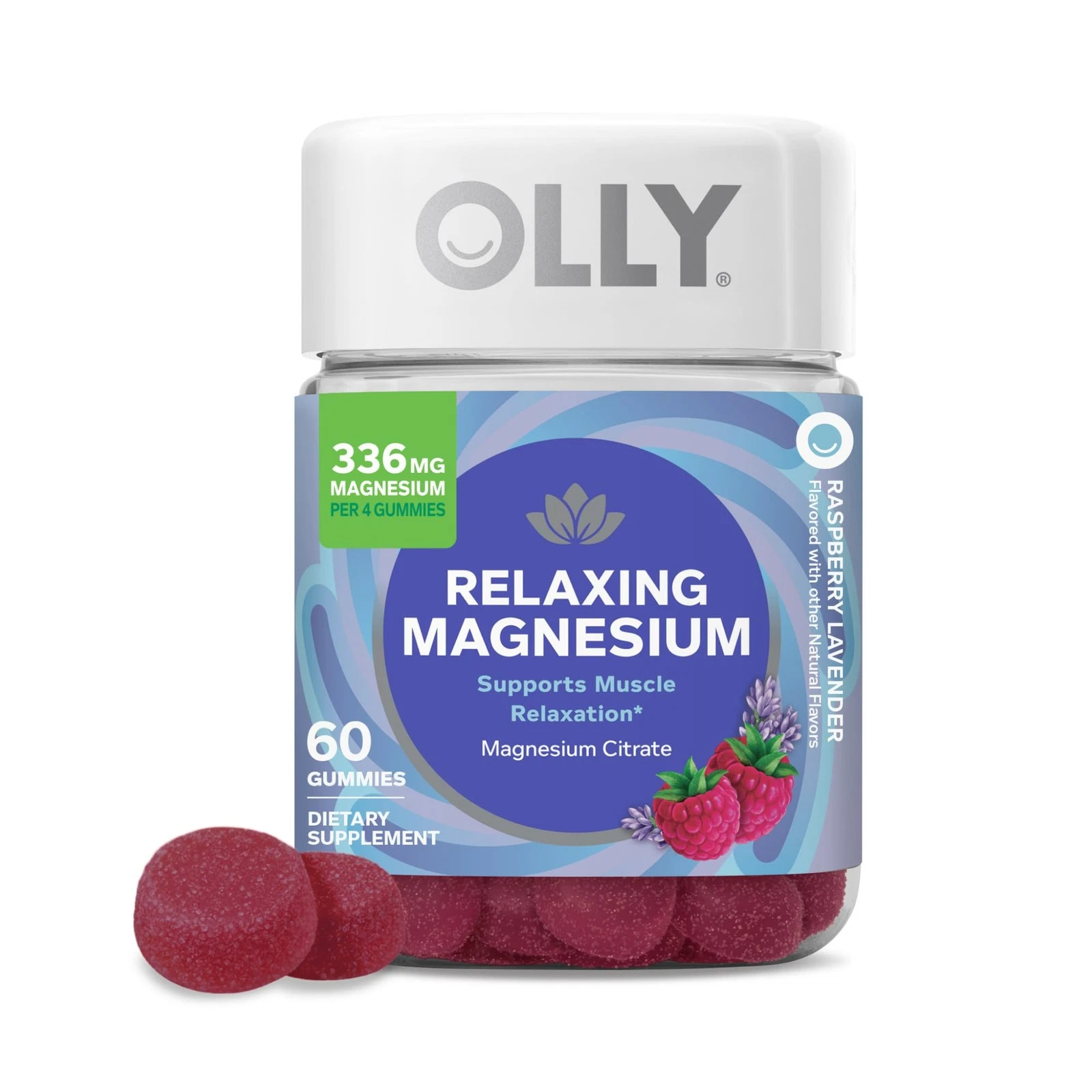 OLLY Relaxing Magnesium Gummies, Supports Muscle Relaxation*, Magnesium Citrate,