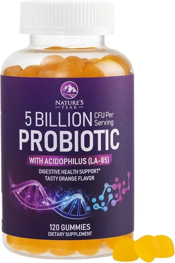 Probiotic Gummies for Women, Men & Teens - 5 Billion CFUs, 6 Pro Biotic Strains