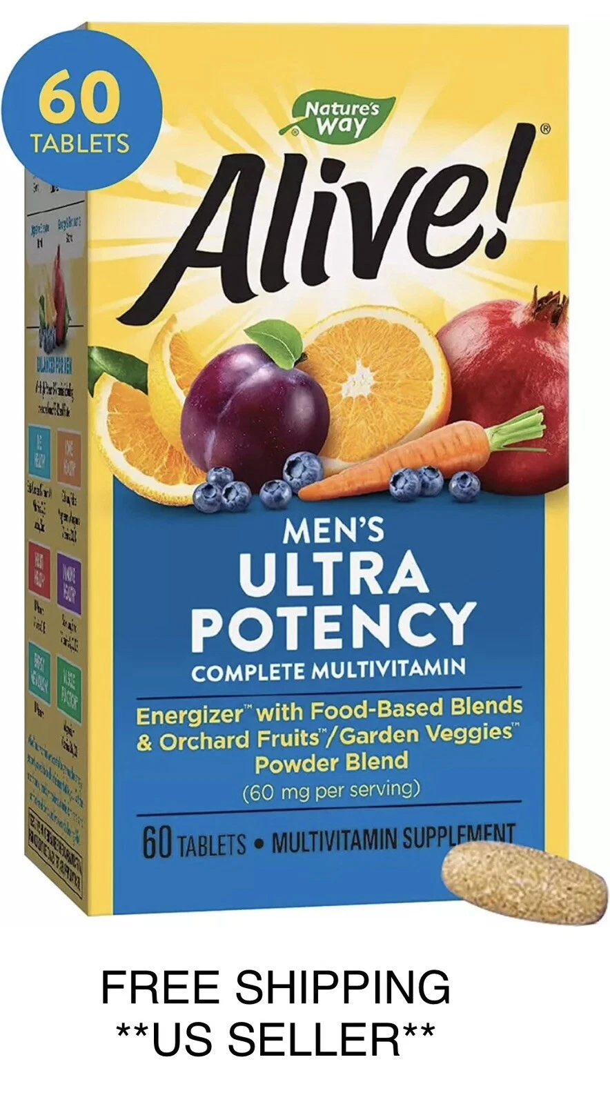 Alive! Men's Ultra Potency Complete Multivitamin, 60 Count, One A Day