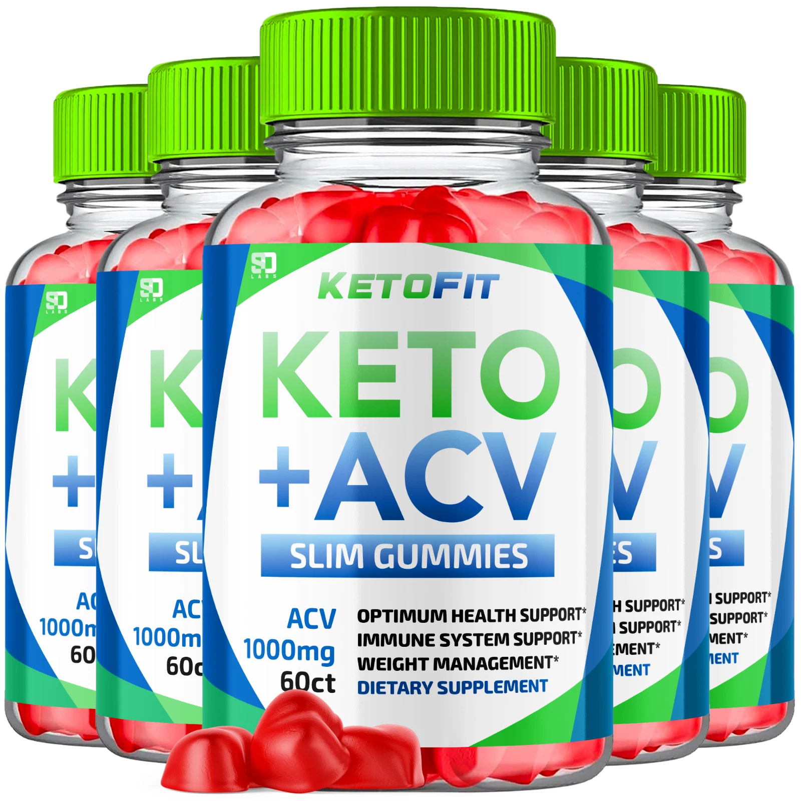 (5 Pack) KetoFit Keto + ACV Gummies, Keto Fit + ACV Weight Loss (300 Gummies)