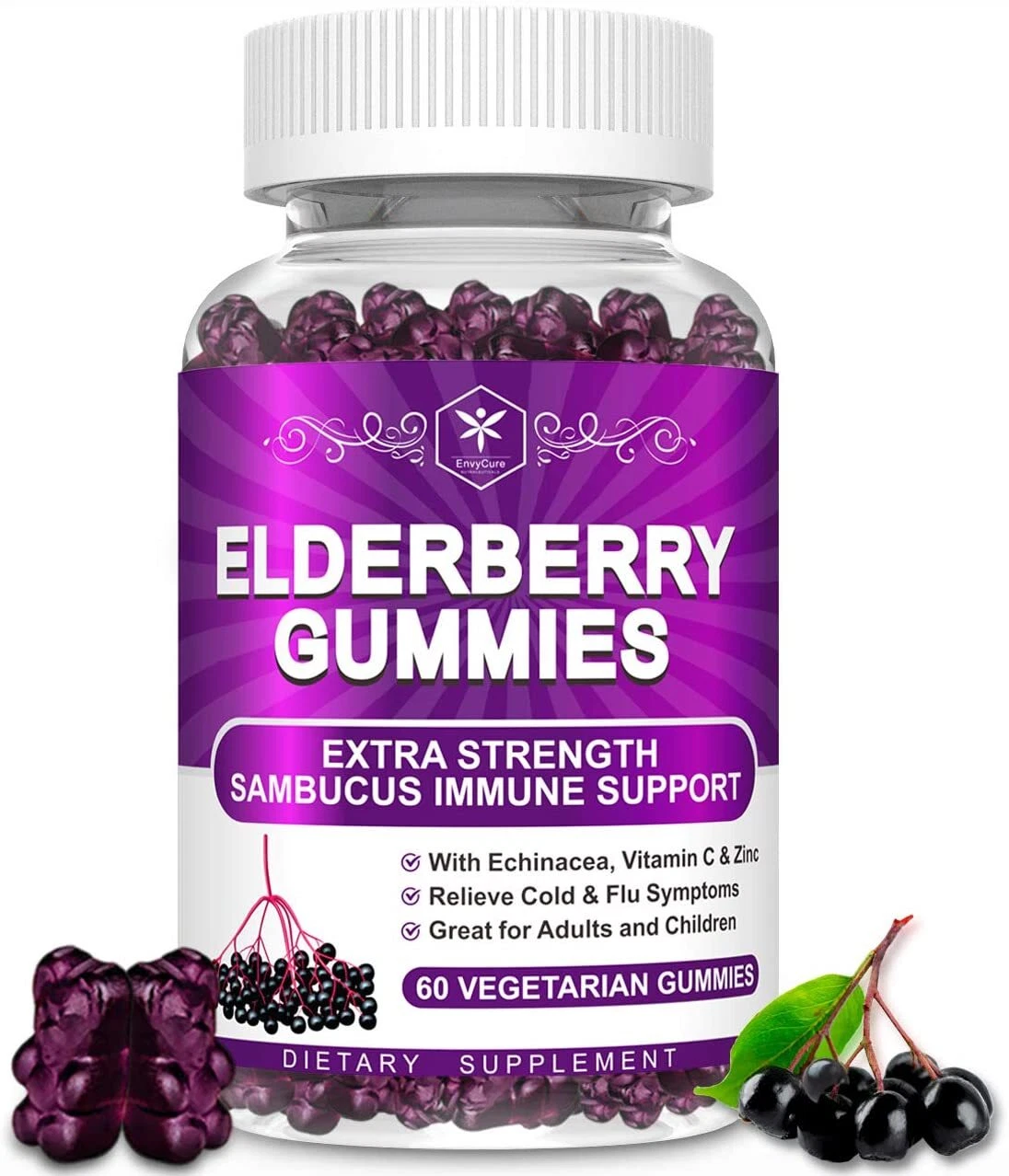 Sambucus Elderberry Gummies with Vitamin C, Zinc & Echinacea for Immune Support