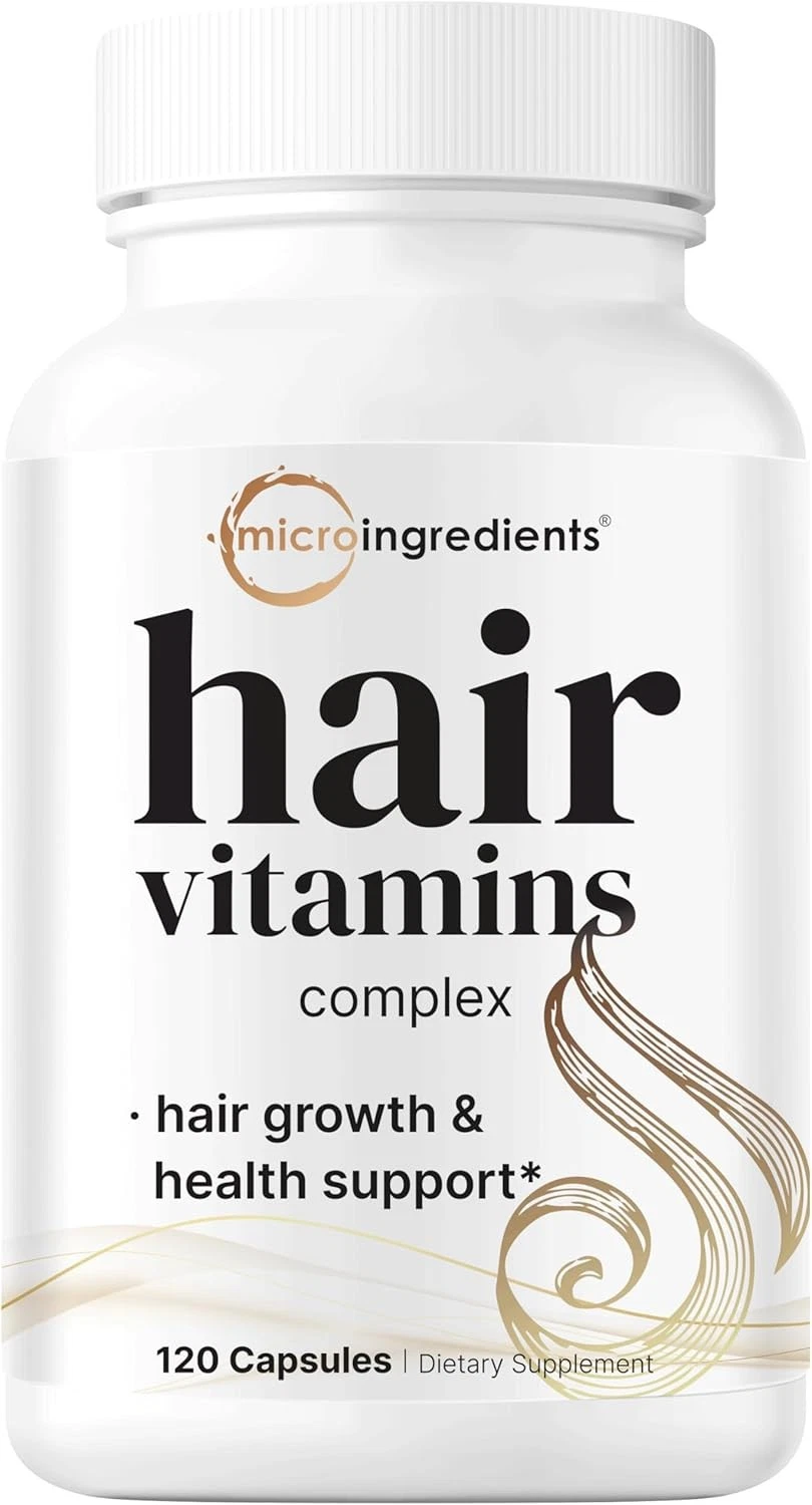 Hair Growth Vitamins, 120 Capsules | Biotin, Collagen, 120 Count (Pack of 1)