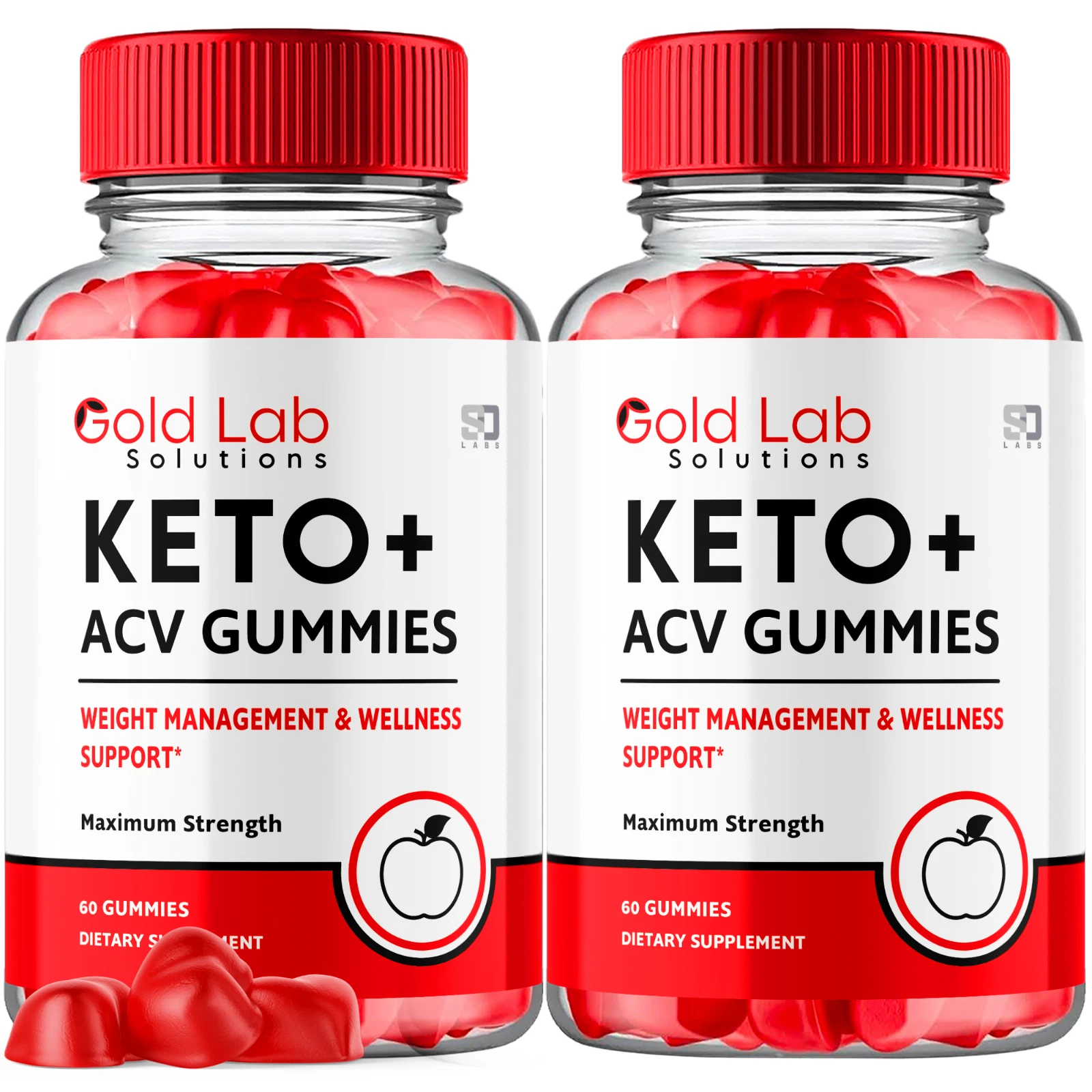 Gold Lab Solutions Keto+ACV Gummies Weight Loss and Wellness Support (2 Pack)