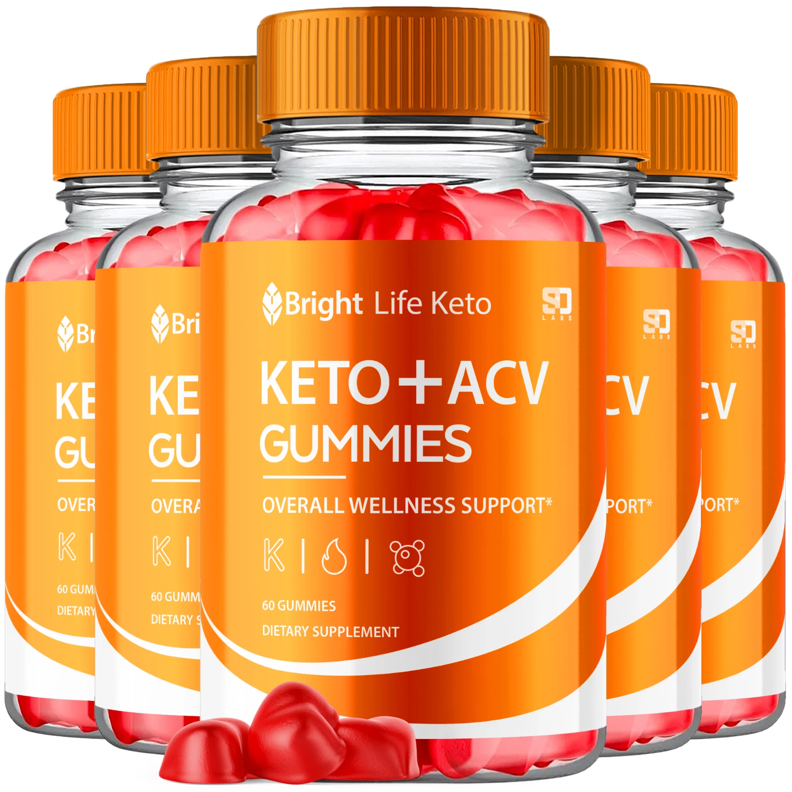 (5 팩) 브라이트 라이프 케토 + ACV 구미 - 체중 관리 및 건강한 몸용