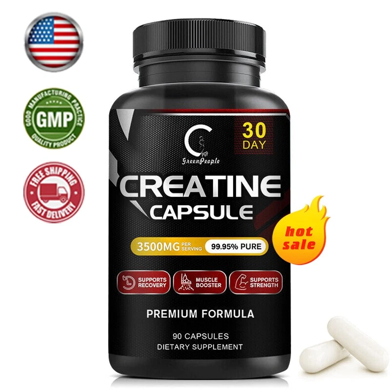 CREATINE Monohydrate Pills 3500mg Per Serving Muscle Growth Building Supplement