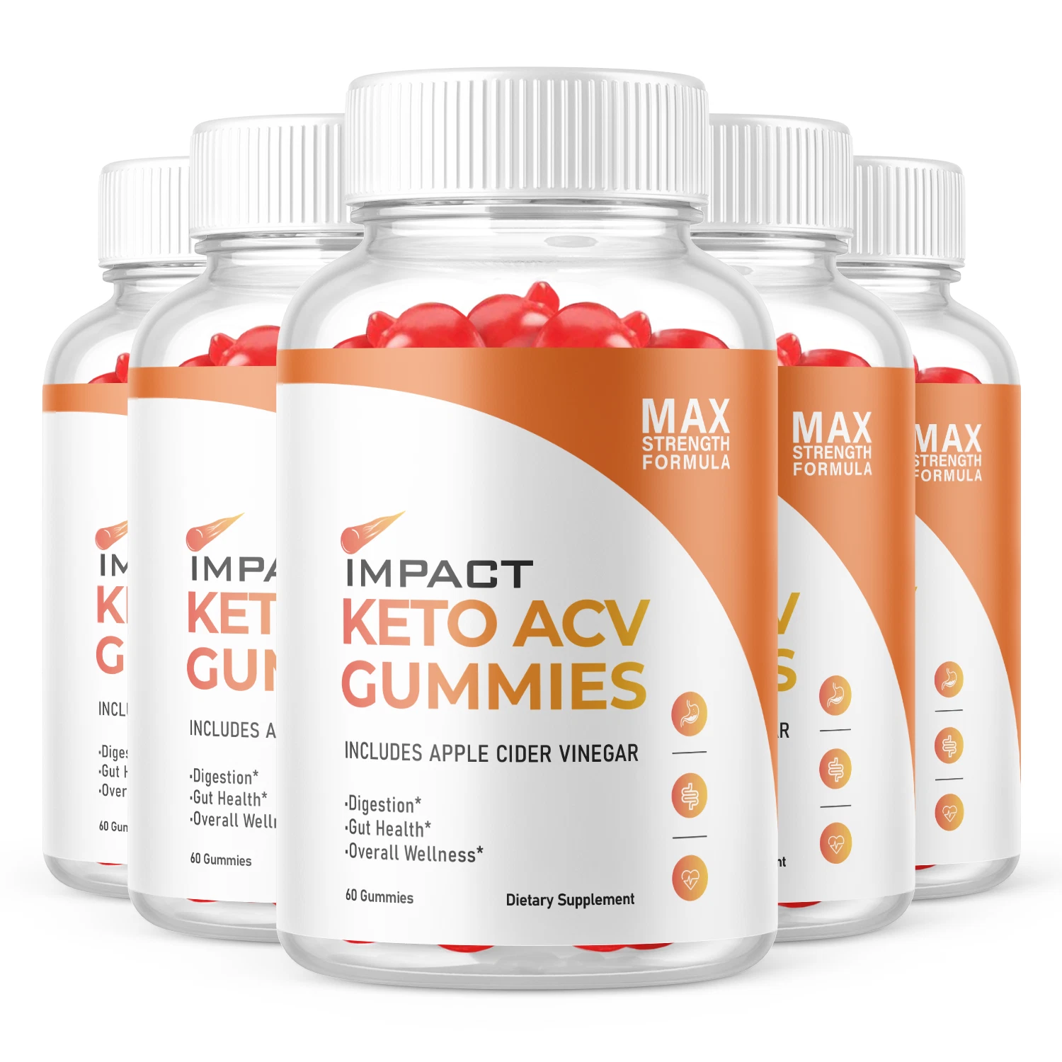 (5 Pack) Impact Keto Gummies, Impact ACV Keto Weight Loss Gummies (300 Gummies)