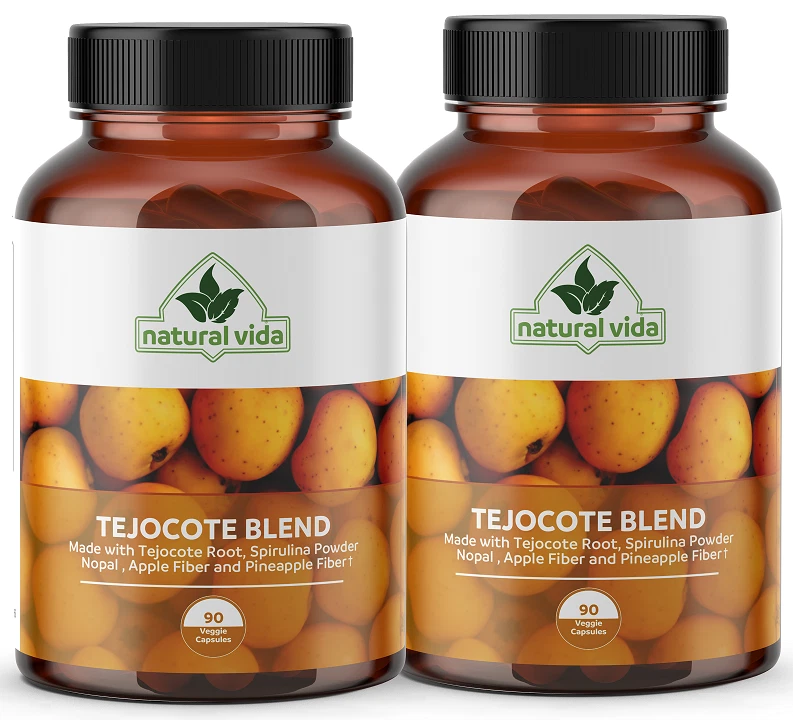 2 Bottles Detox Tejocote Blend 100% Natural Spirulina Nopal