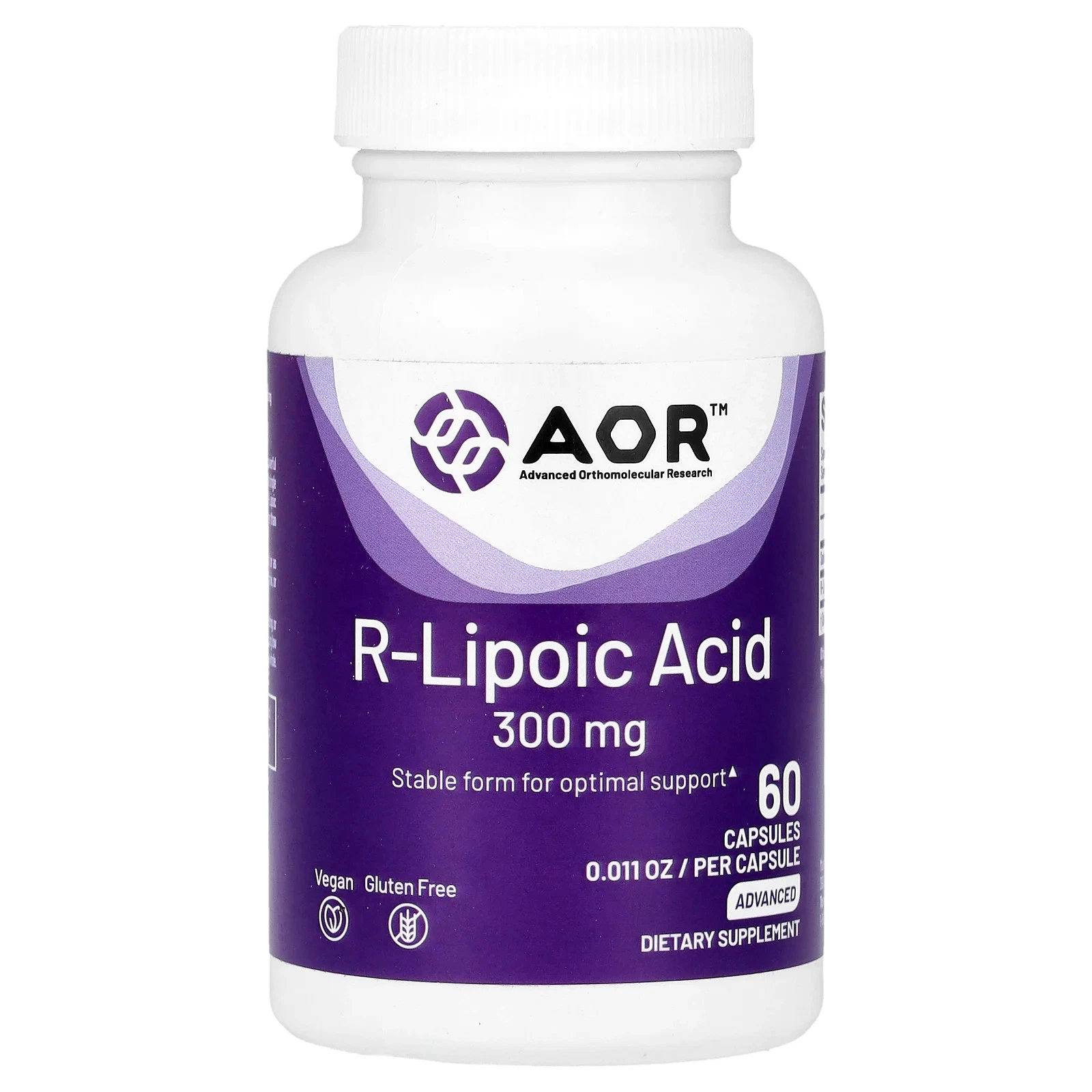 R-Lipoic Acid, 300 mg, 60 Capsules