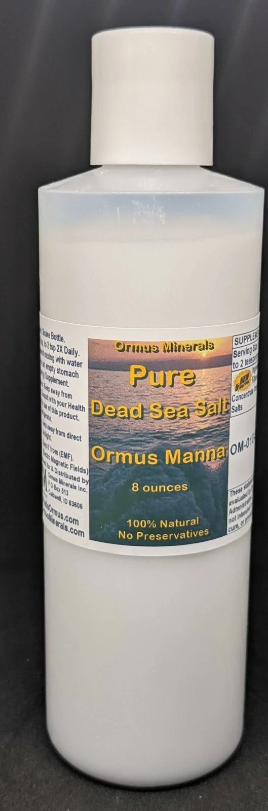 Pure Dead Sea Ormus Minerals Mental Health Immunity Skin Electrolytes Energy 8oz