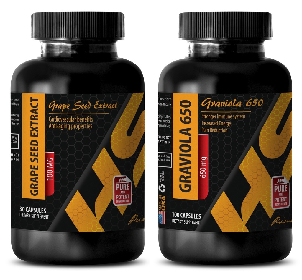 Energy boost capsules - GRAPE SEED EXTRACT – GRAVIOLA COMBO 2B - graviola powder