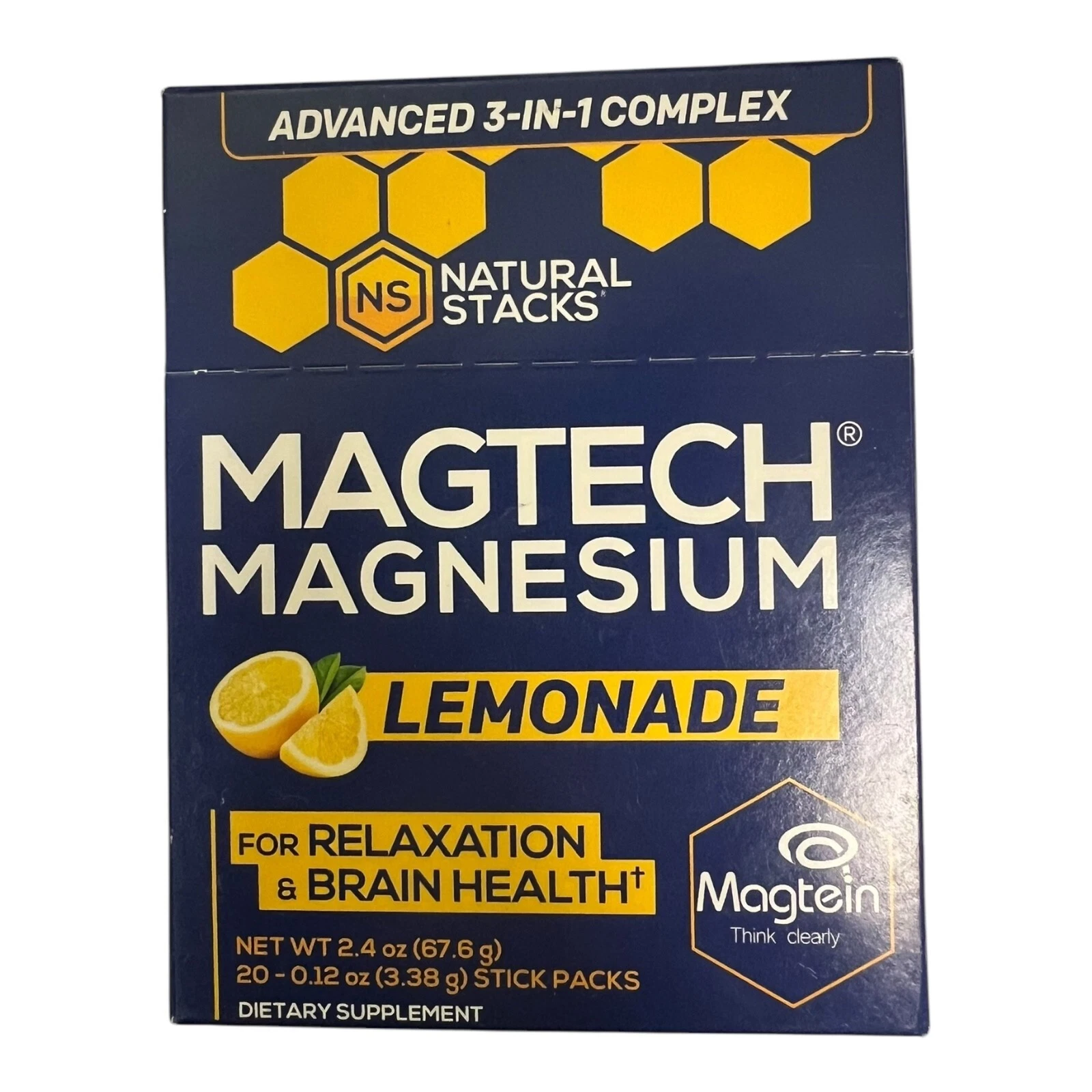 MagTech Magnesium Lemonade 20 Stick Packs 0.12 oz (3.38 g) Each Sealed EXP07/27