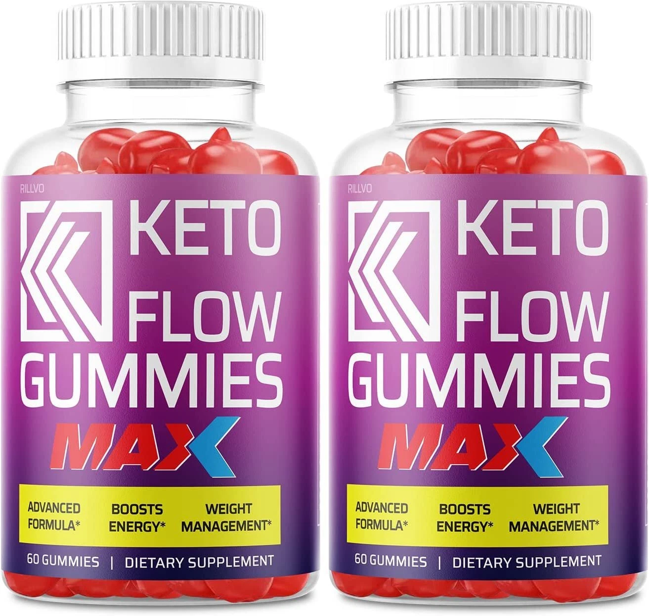 Rillvo (2 Pack) Keto Flow Max Gummies Keto Flow Gummy Bears Apple Cider...