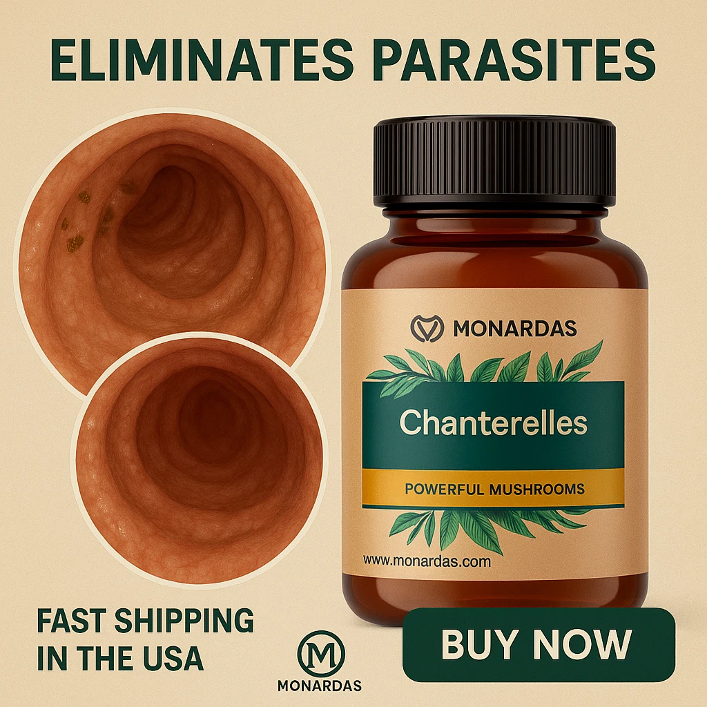 Chanterelle Mushroom Capsules–Anti-Parasite Detox & Energy Boost–Fast USA Delive