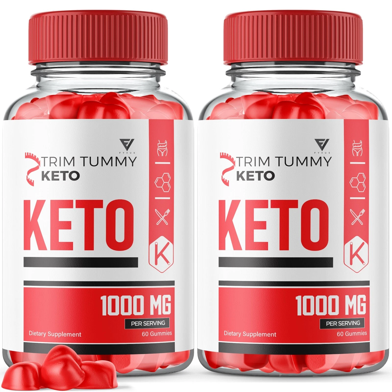 (2 Pack) Trim Tummy Keto ACV Gummies TrimTummy Maximum Strength (120 Gummies)