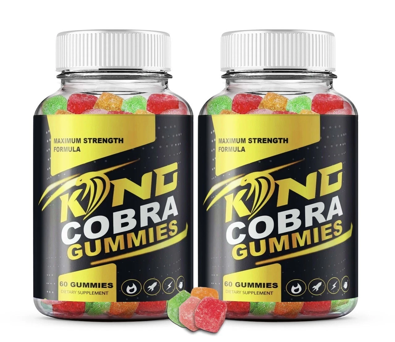 (2 Pack) OFFICIAL King Cobra Gummies for Men, KingCobra Male Gummies Formula