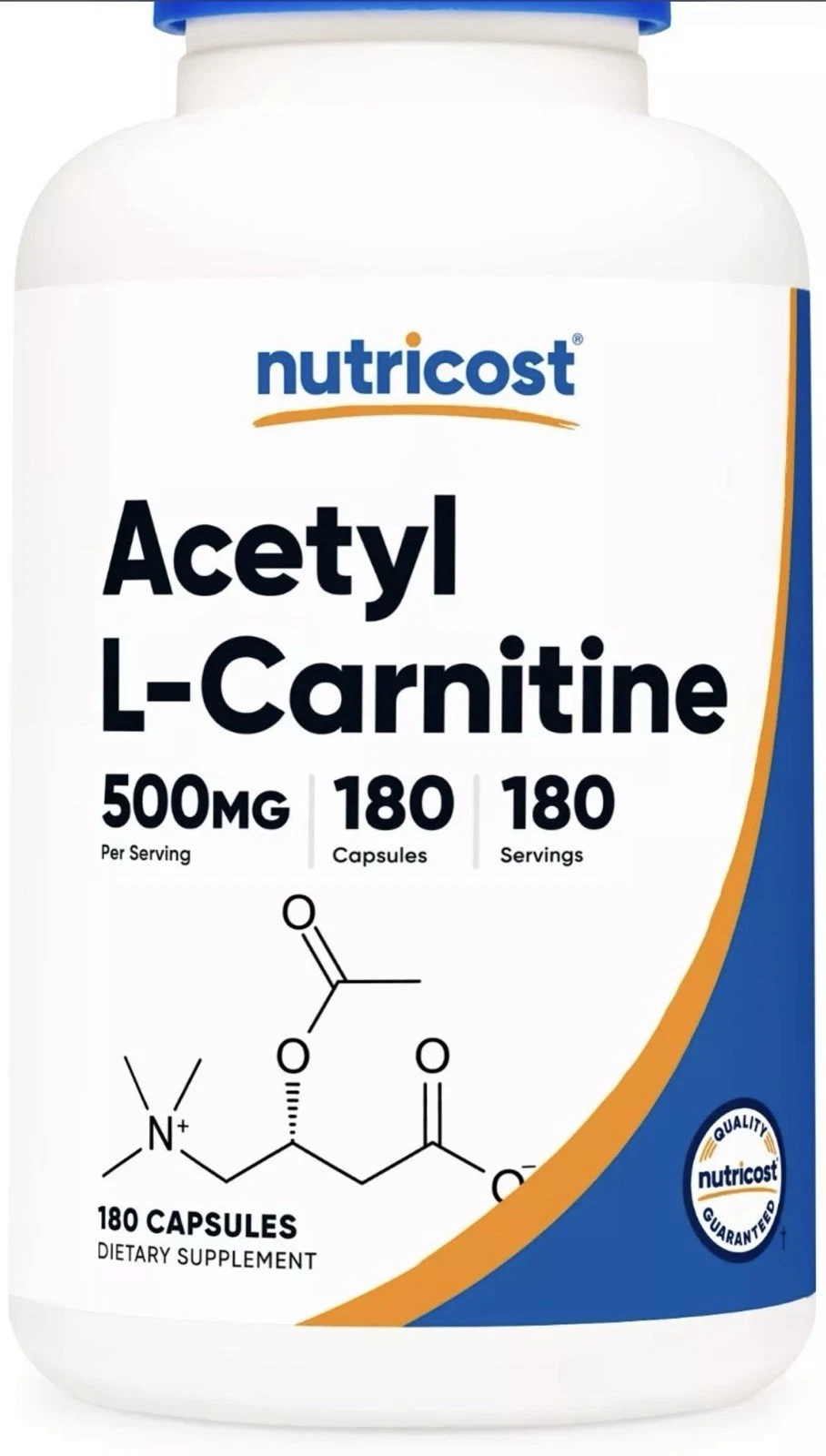 Nutricost Acetyl L-Carnitine 500mg, 180 Capsules - Non-GMO and Gluten Free