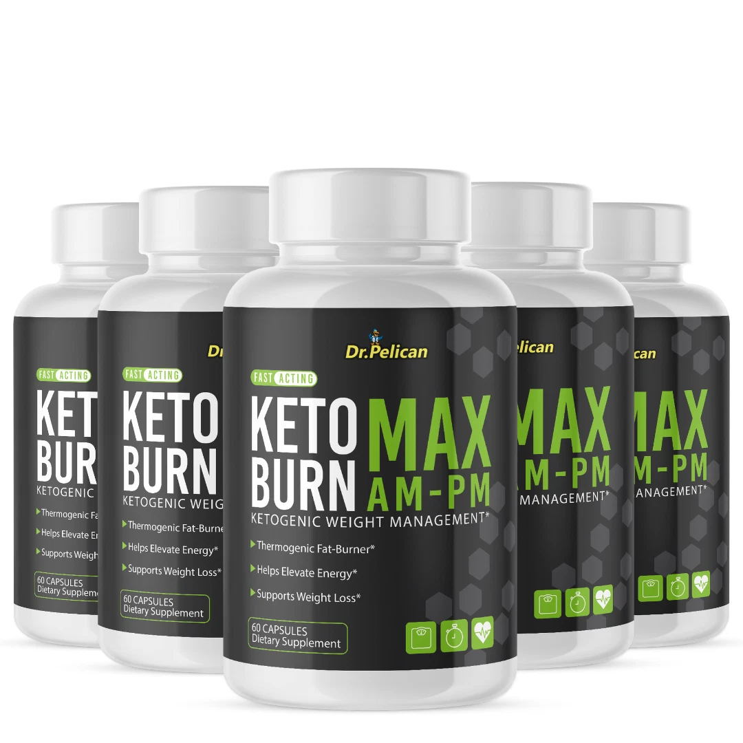 Keto Burn MAX AM-PM- Keto & Weight Support -5 Bottles- 300 Capsules