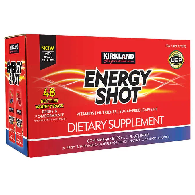 ✳️Kirkland Signature Energy Shot, 48 Bottles, 2 Oz Each Fresh!✳️