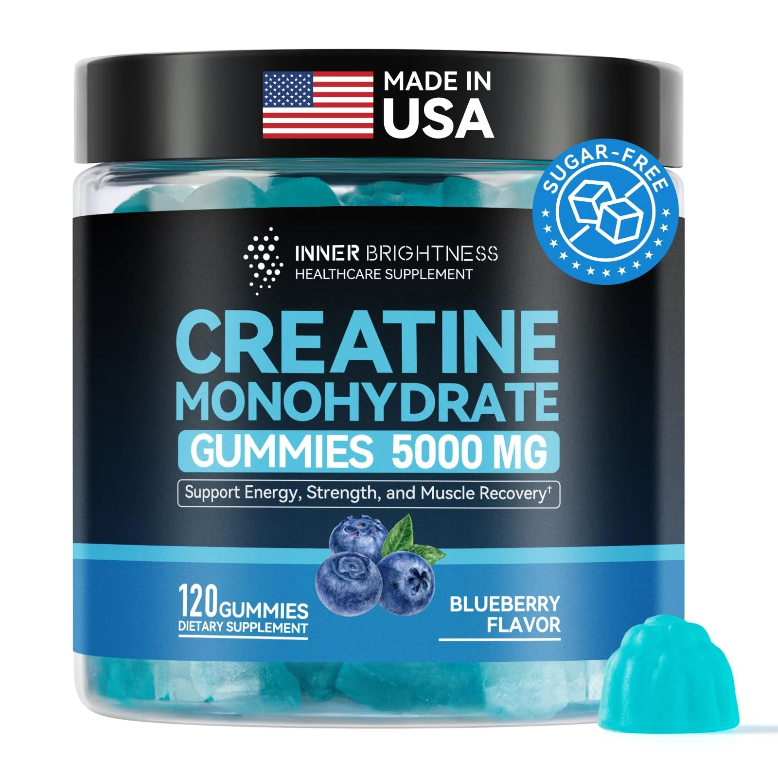 Creatine Monohydrate Gummies for Men & Women, 5000 mg, 6-1 Creatine Gummies with