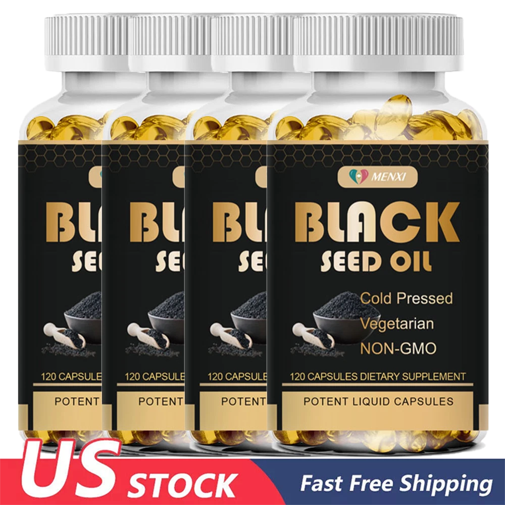 Black Seed Oil Capsules, Premium Cold Pressed,Non-GMO,Vegan,Premium Black Seed
