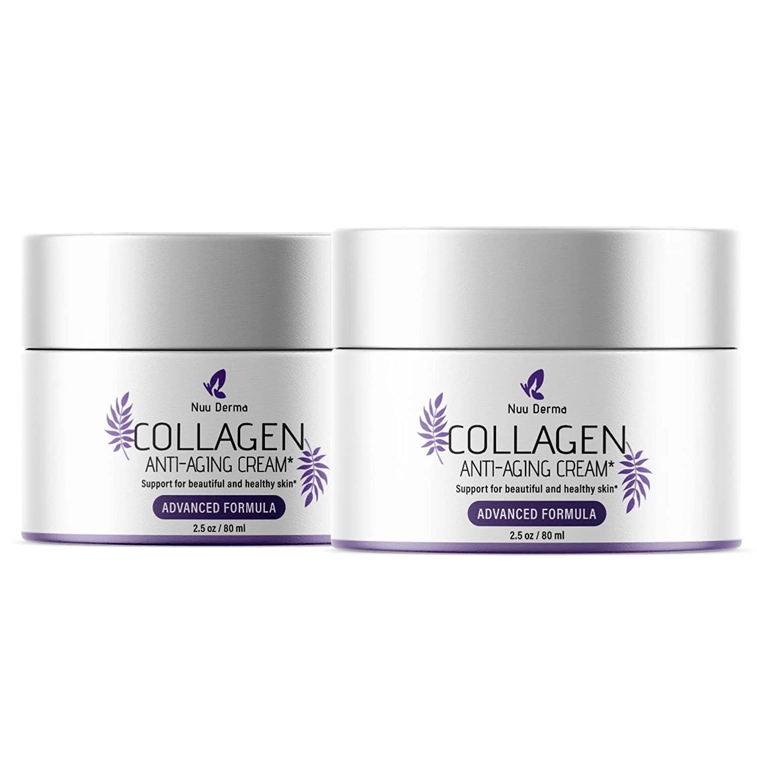 (2 Pack) Nuu Derma Collagen Anti-Aging Cream - Anti-Wrinkle Moisturizing Cream
