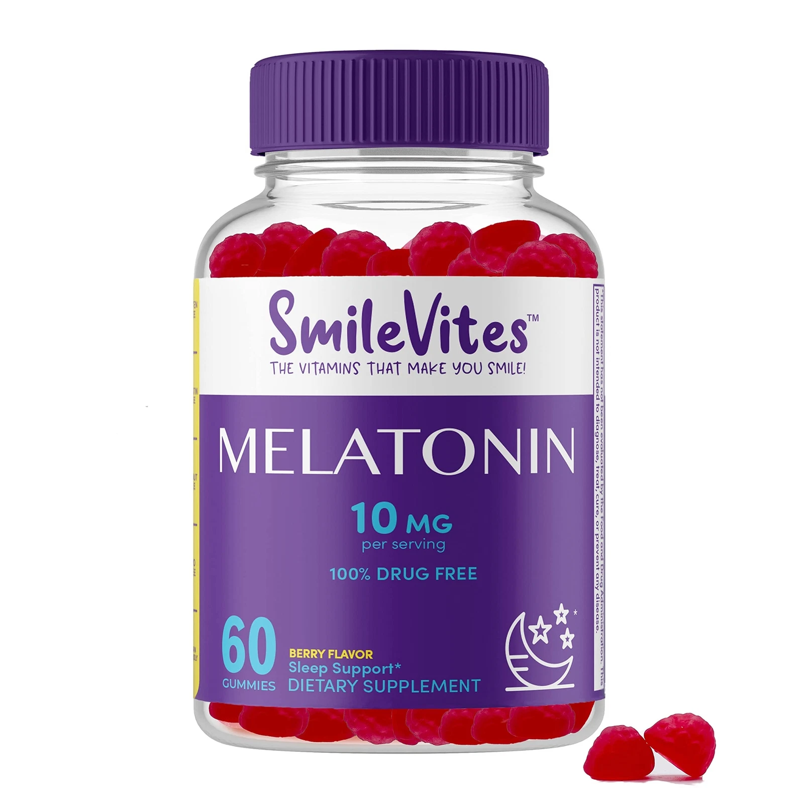 60 Melatonina 10mg Para Adultos Gummies Gomitas Natural Suplementos Para Dormir