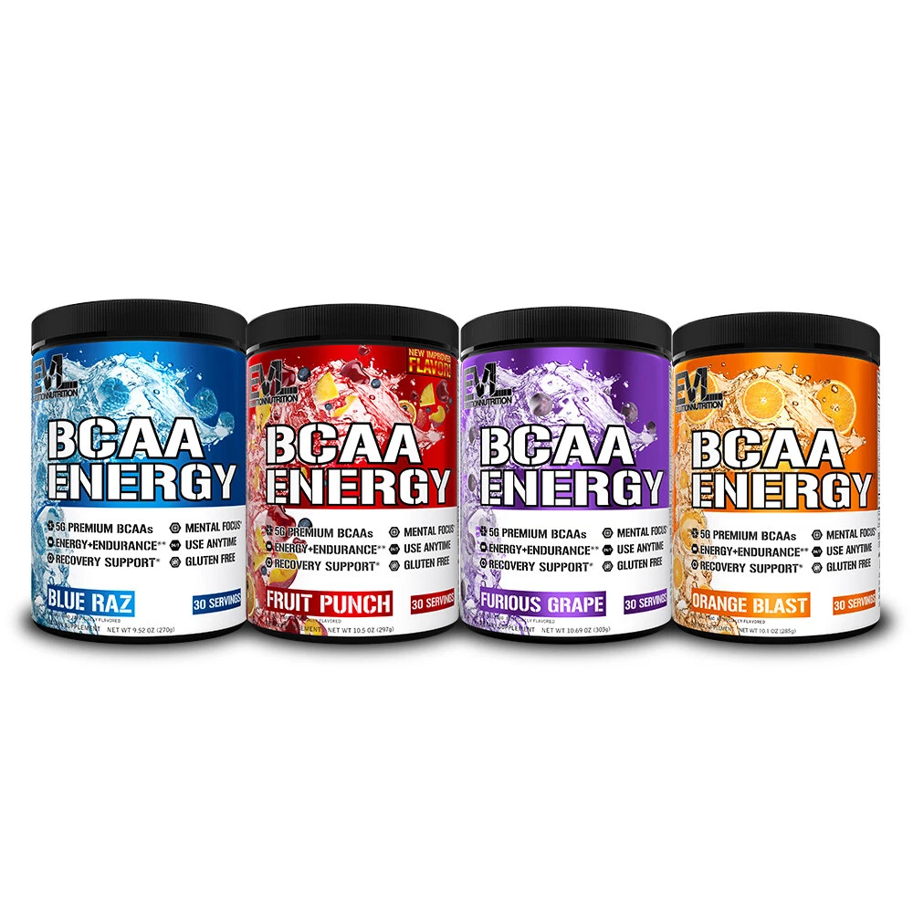 Evlution Nutrition BCAA Energy - Recovery - 30 or 65 Servings - All Flavors
