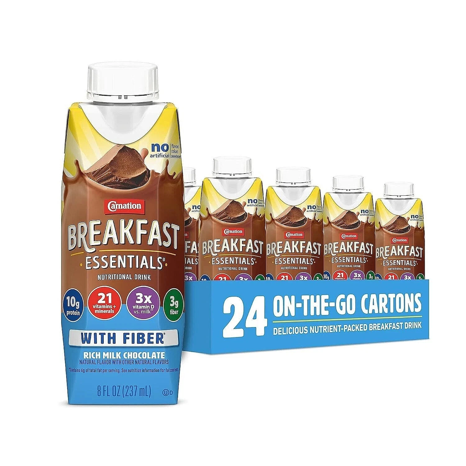 Carnation Breakfast Essentials Ready to Drink with Fiber, Rich Milk...