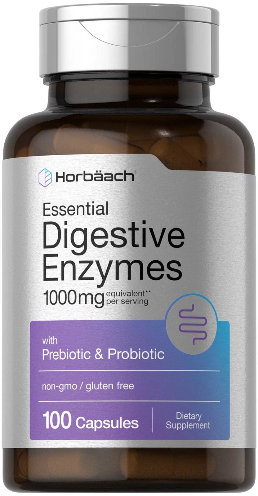 Digestive Enzymes | 100 Capsules | Enzyme Blend | Non-GMO | by Horbaach