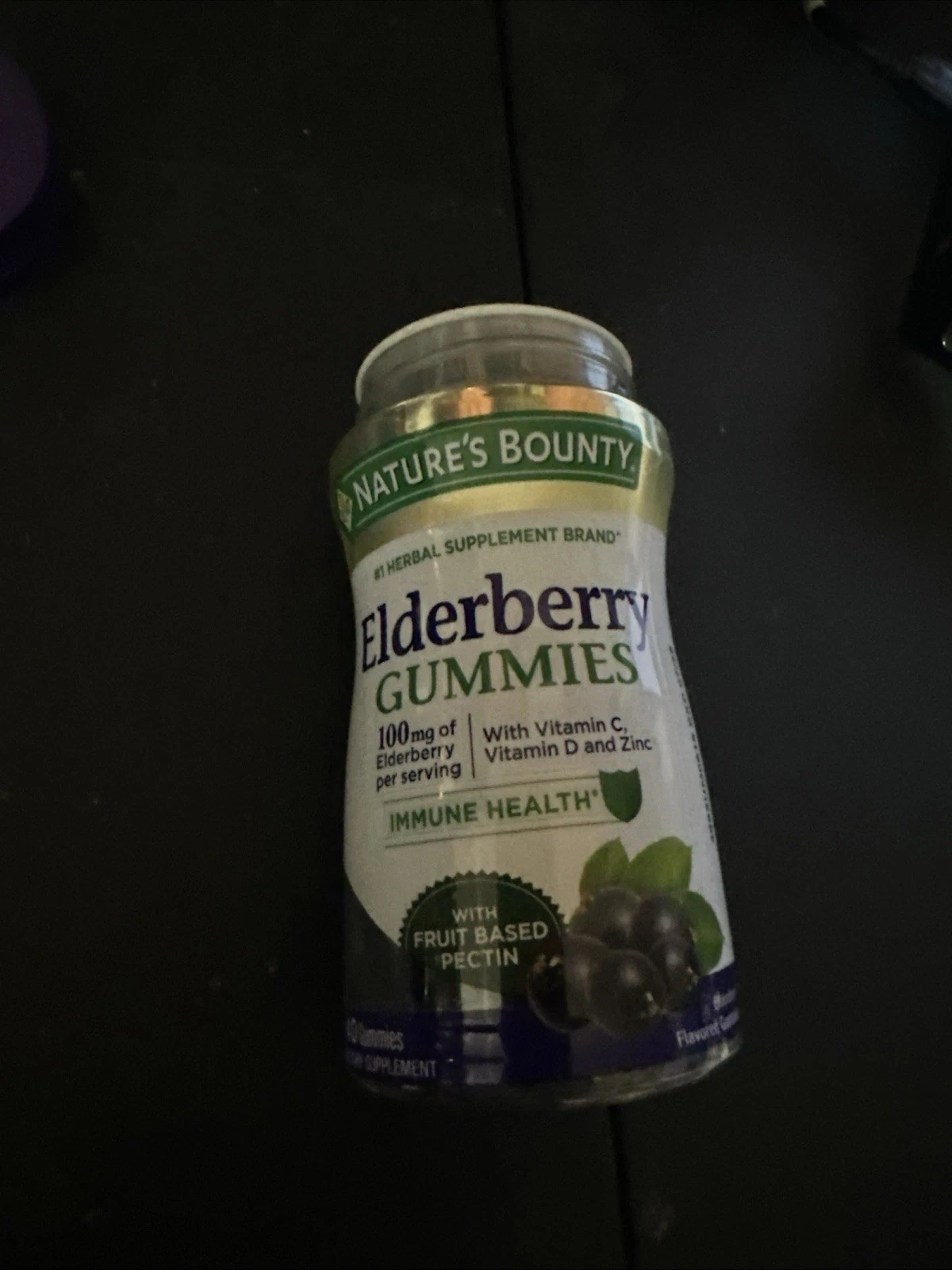 Nature's Bounty Elderberry Gummies 100 mg Vit C D & Zinc 40 count Exp 07/25