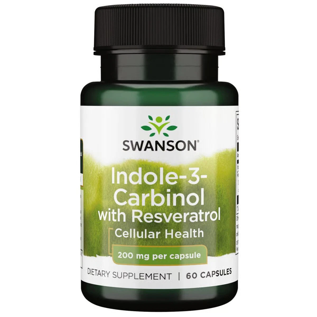 Swanson Indole-3-Carbinol with Resveratrol I3C Supplement (60 Caps, 200mg Each)