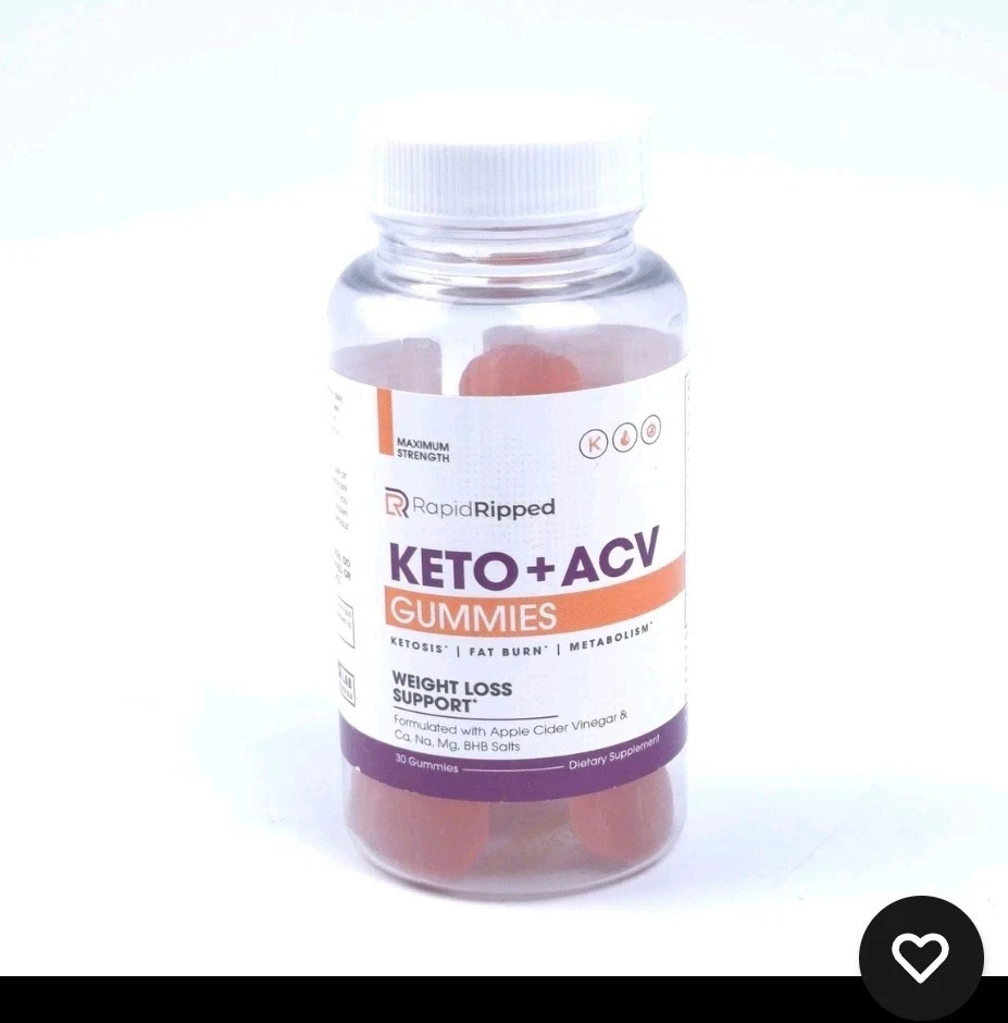 RapidRipped Keto ACV Gummies, Max Strength Official Rapid Ripped Gummy (1 Pack)